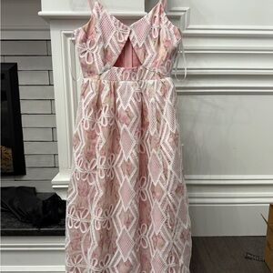 Just Me Pink and White Lace Kids Dress